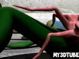 Chaud 3d alien nana obtention baisée dur par une spider