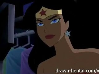 Justice League Hentai - Two chicks for Batman penis